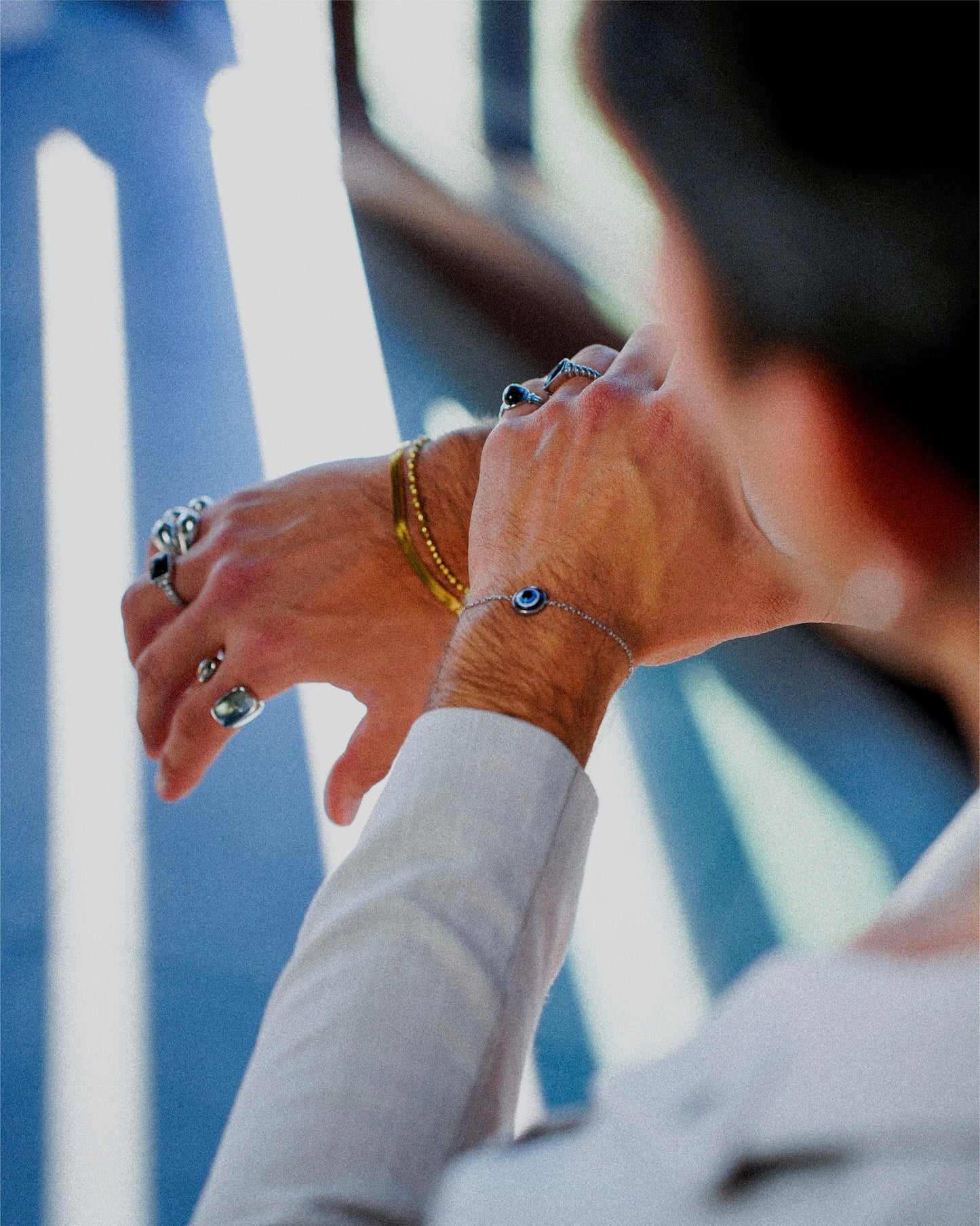 Silver Guardian Eye Bracelet