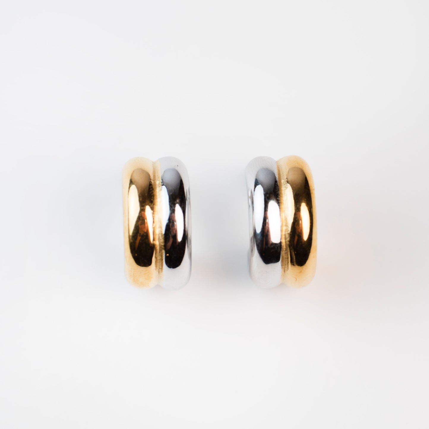 Dual tone Arc half hoops