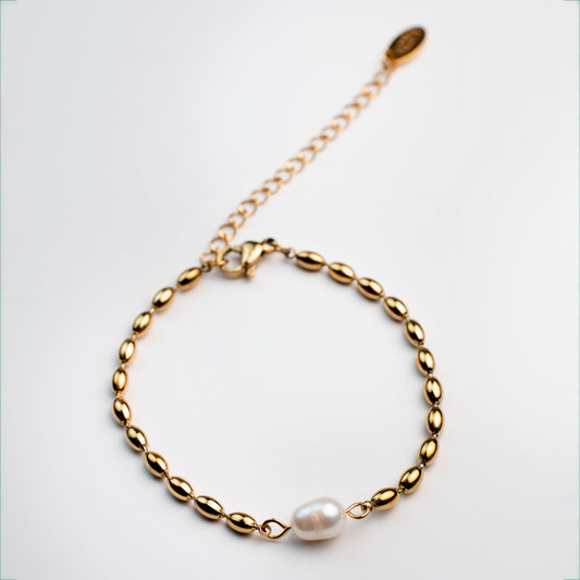 Golden Pearl Accent Bracelet