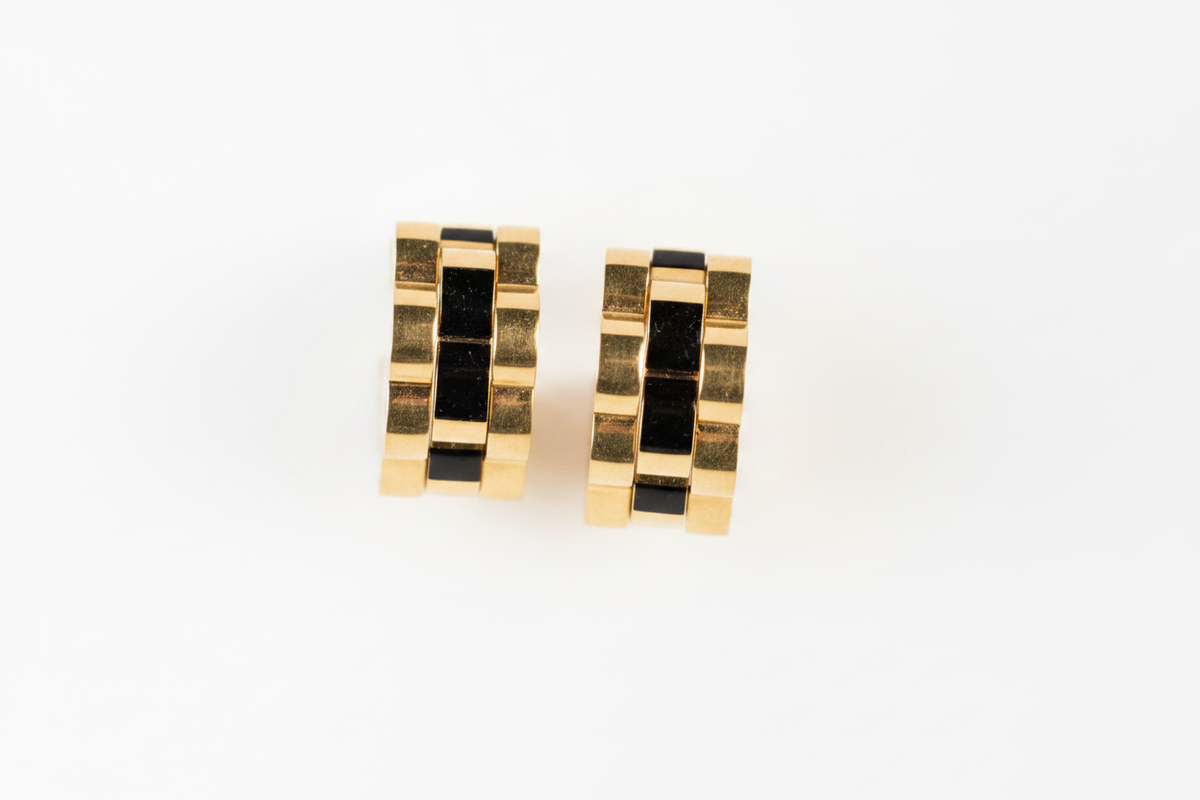 Titan Crest curved earrings