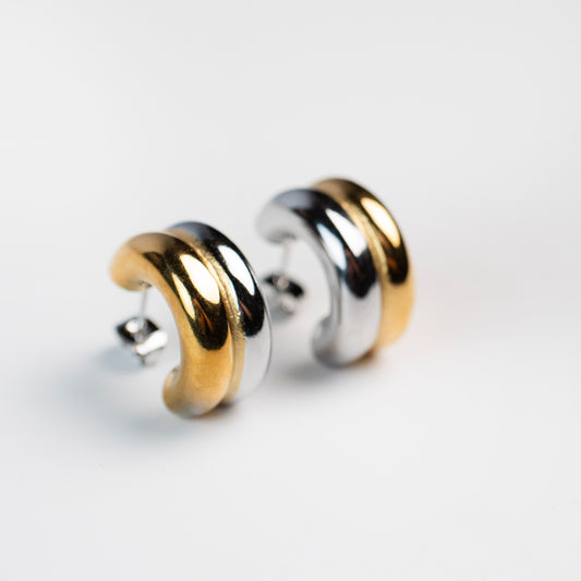 Dual tone Arc half hoops