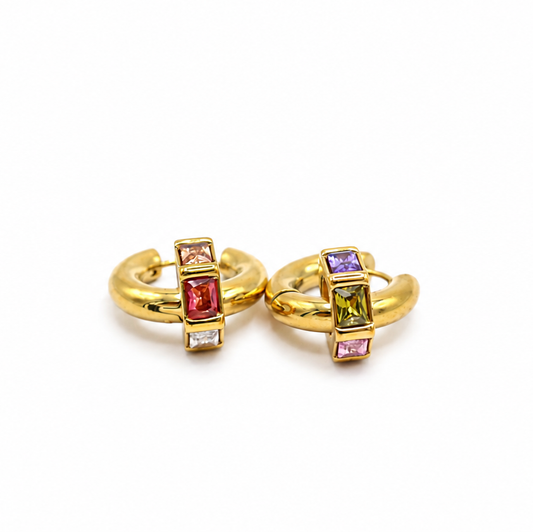 Prismatic Hoop Earrings