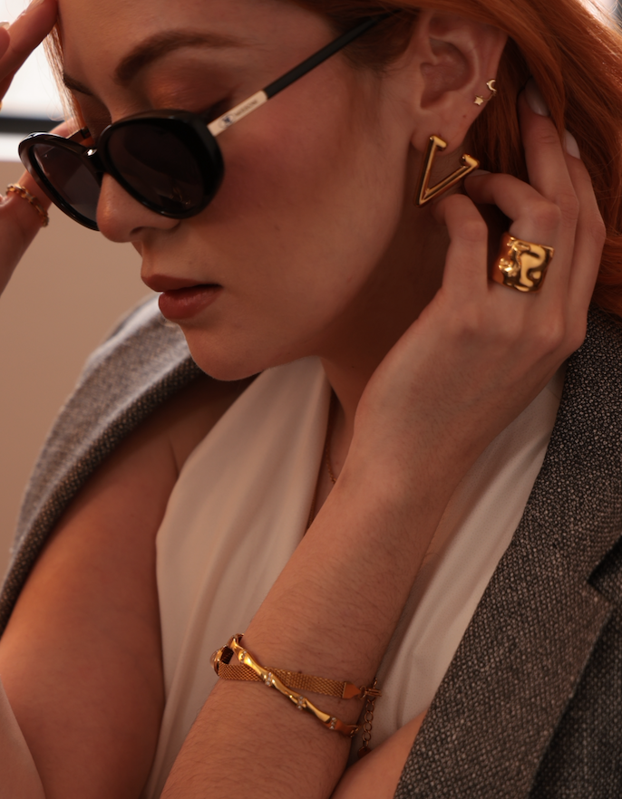 Golden Vertex Hoops
